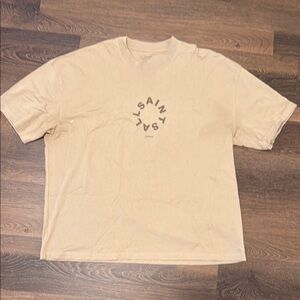 All Saints Tan Short Sleeve Tee Casual Crew Neck